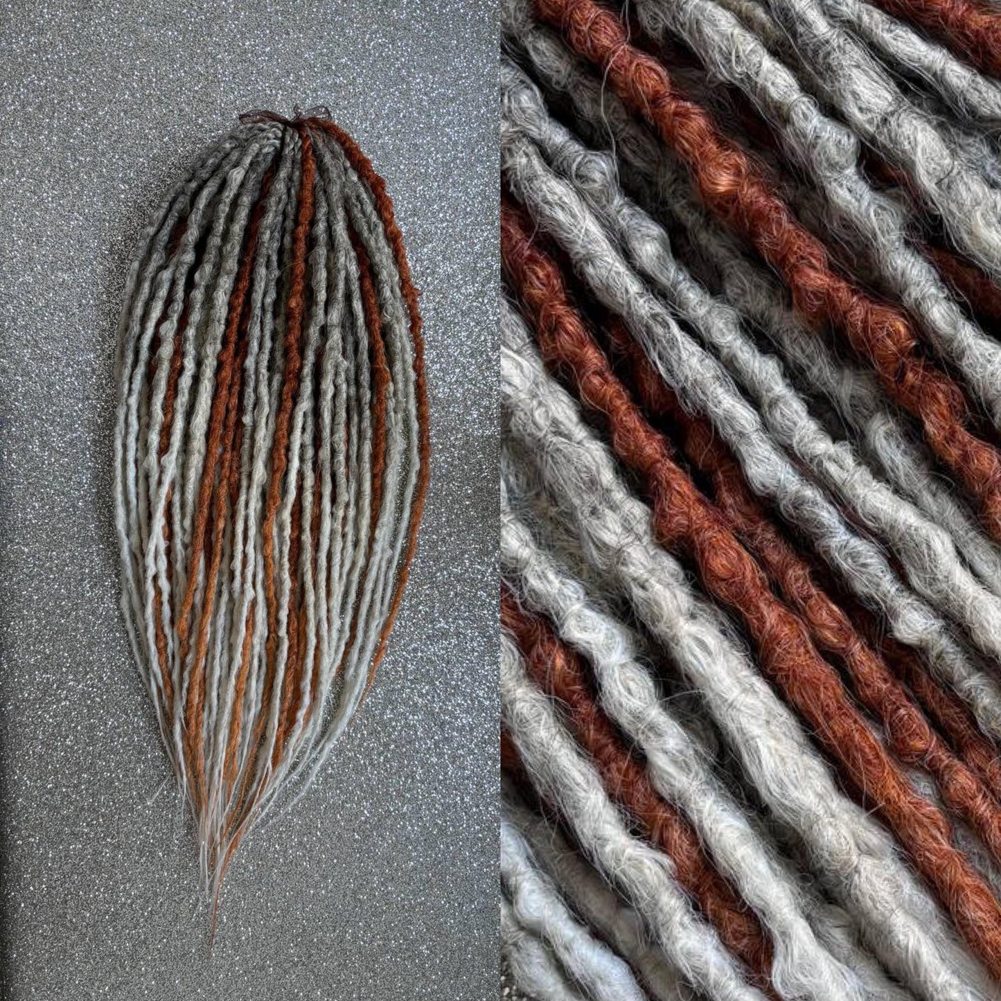 Copper and  Blonde Crochet Synthetic Dreadlocks