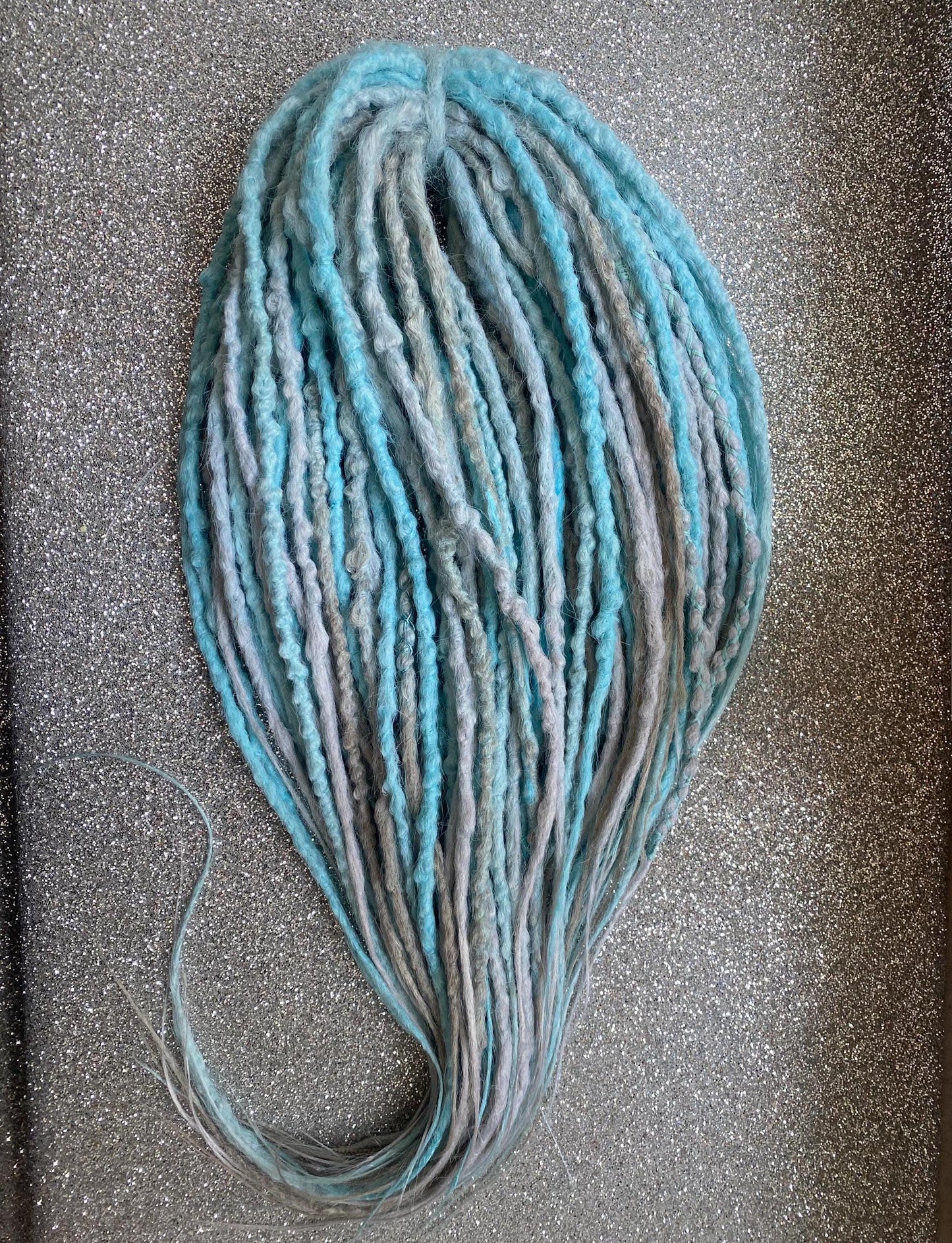 Light blue and Gray Synthetic Crochet Dreadlocks