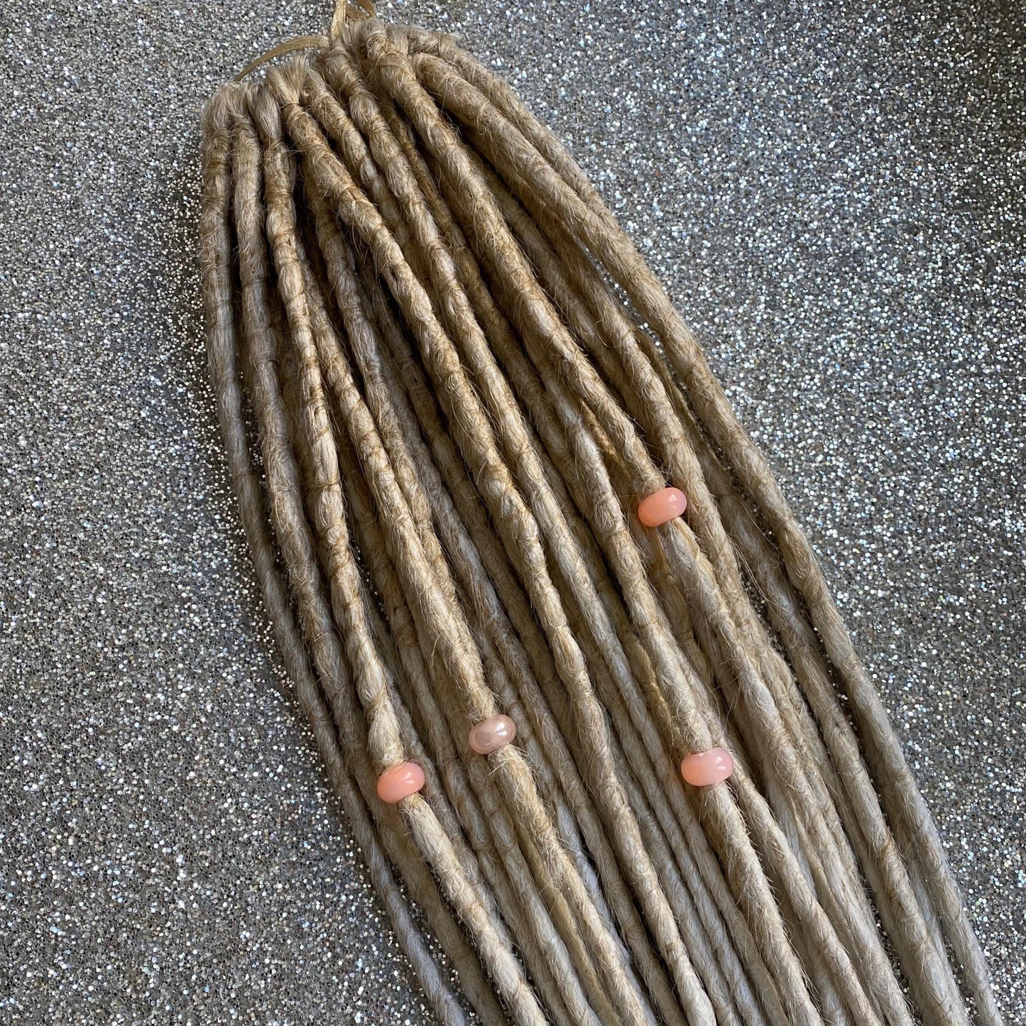 Synthetic Dreadlocks with Braids Warm Blonde or Gray to White Ombre
