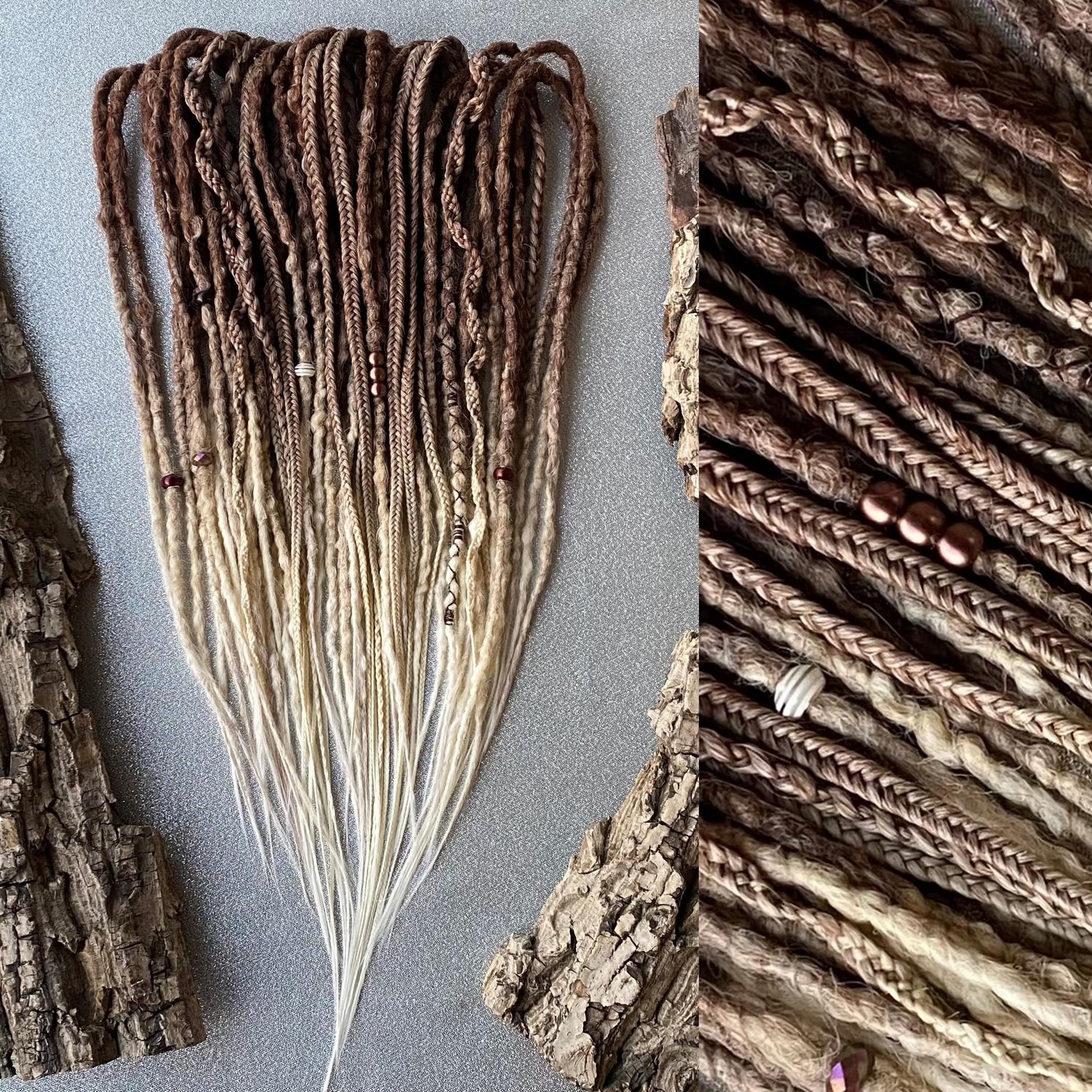 Brown to Blonde Ombre Synthetic Dreadlocks