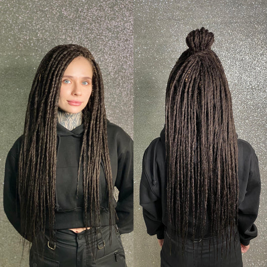 Dark Chocolate Brown Synthetic Crochet Dreadlocks