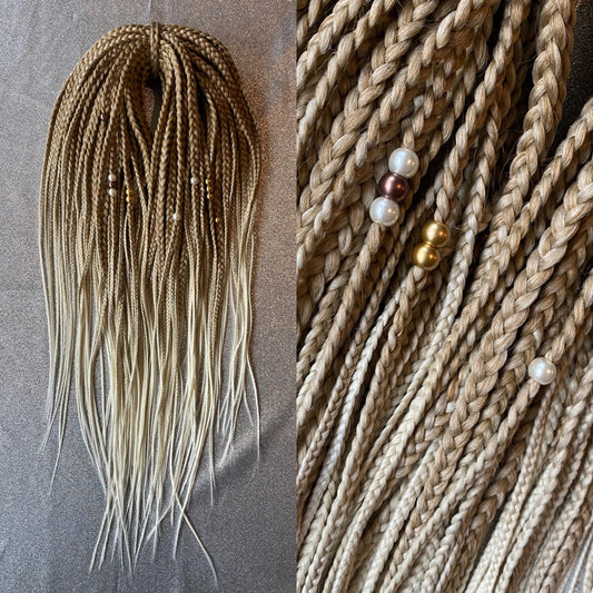 Synthetic Braids Hair Extensions Warm Blonde Ombre