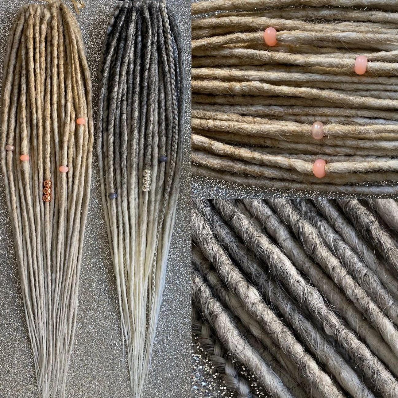 Synthetic Dreadlocks with Braids Warm Blonde or Gray to White Ombre