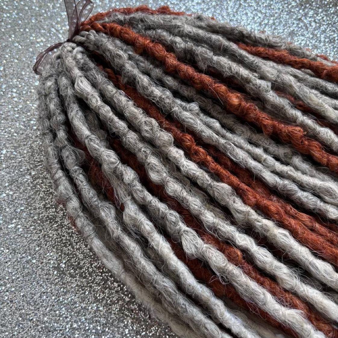 Copper and  Blonde Crochet Synthetic Dreadlocks