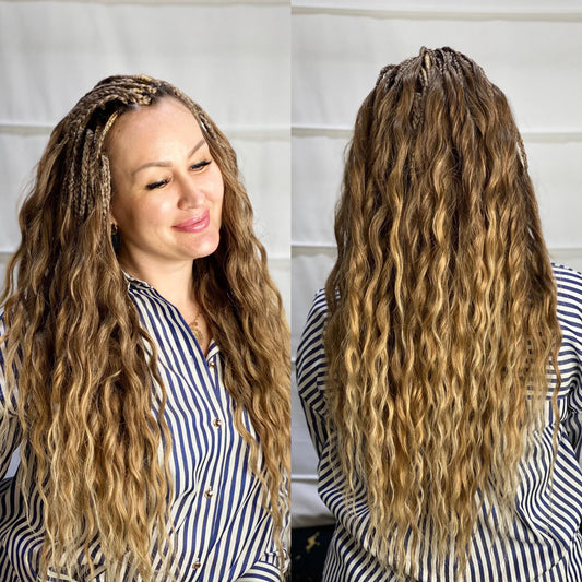 Synthetic Curly Brushable Dreadlocks Brown to Honey Ombre