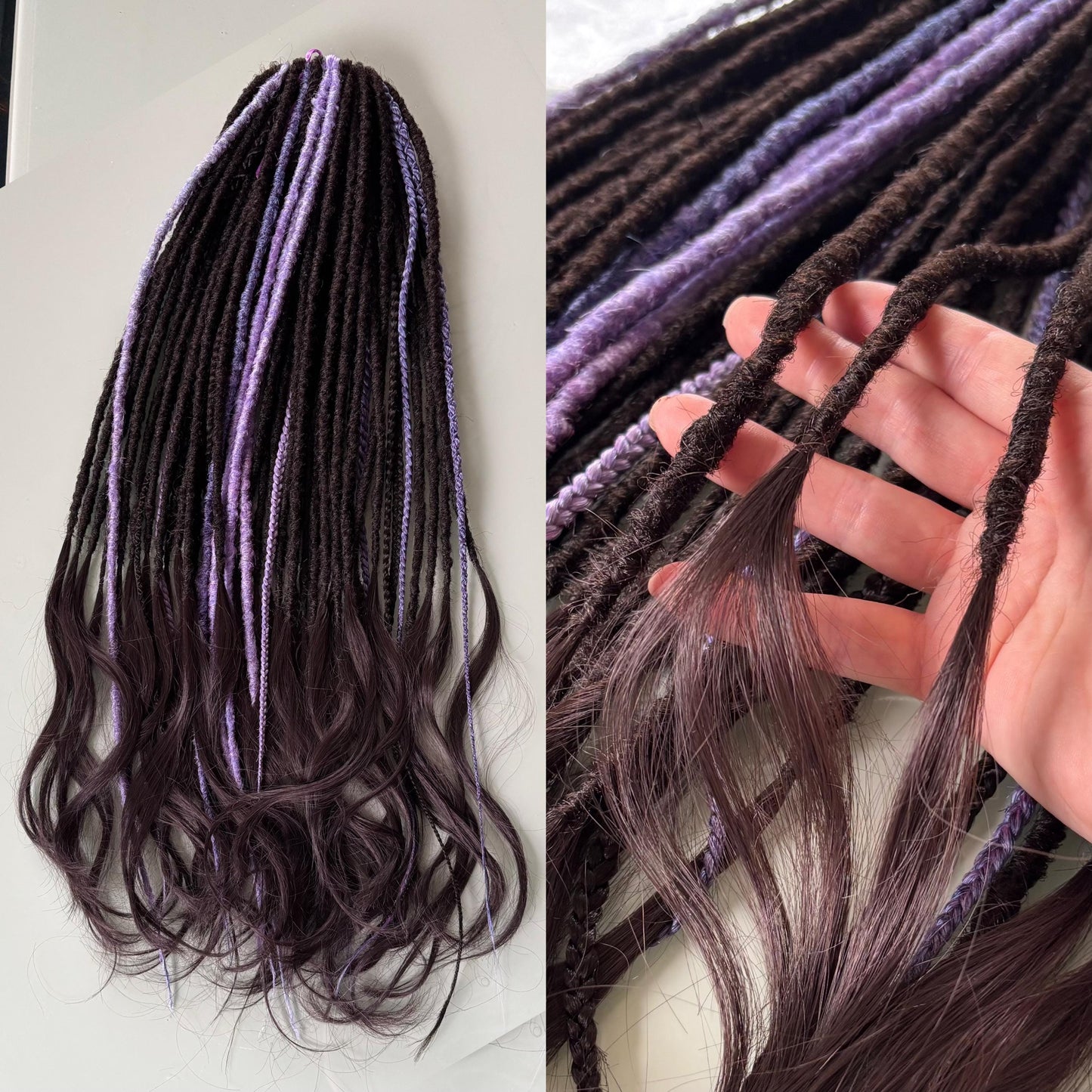 Dark Brown Synthetic Dreadlocks Curly Loose Ends