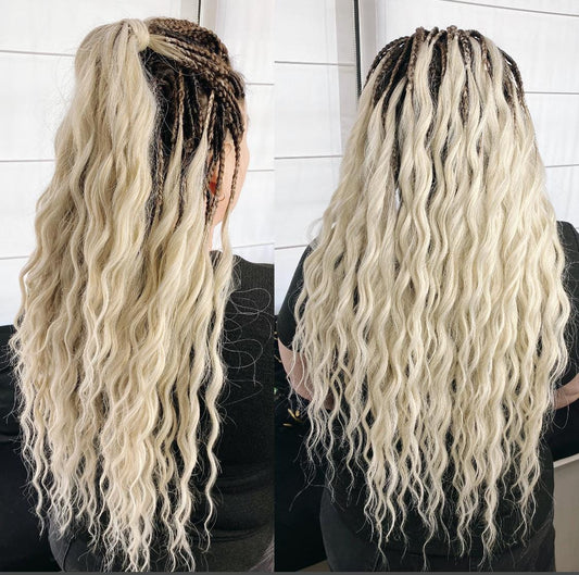 Synthetic Blonde Curly Dreadlocks Brushable Hair Extensions