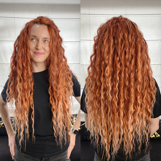 Synthetic Curly DreadlocksRed Ginger Ombre