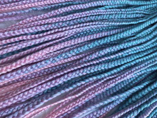 Blue Purple Pink Synthetic Braids