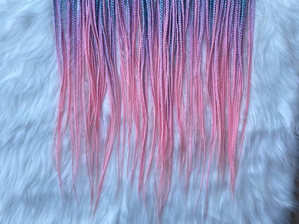 Synthetic Braids Unicorn Ombre