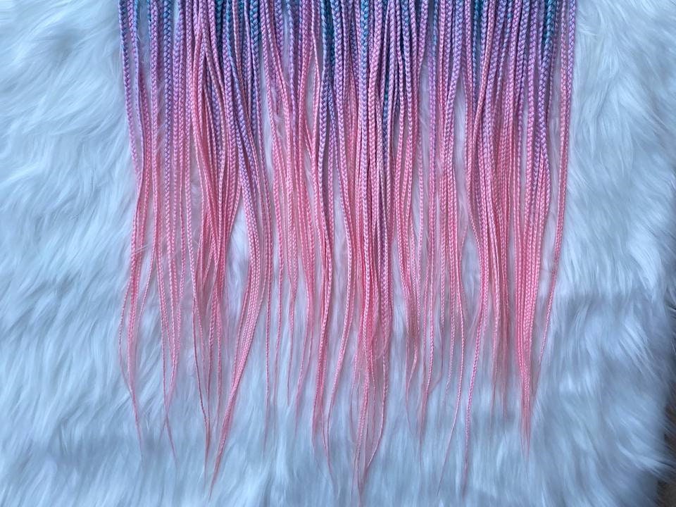 Blue Purple Pink Synthetic Braids