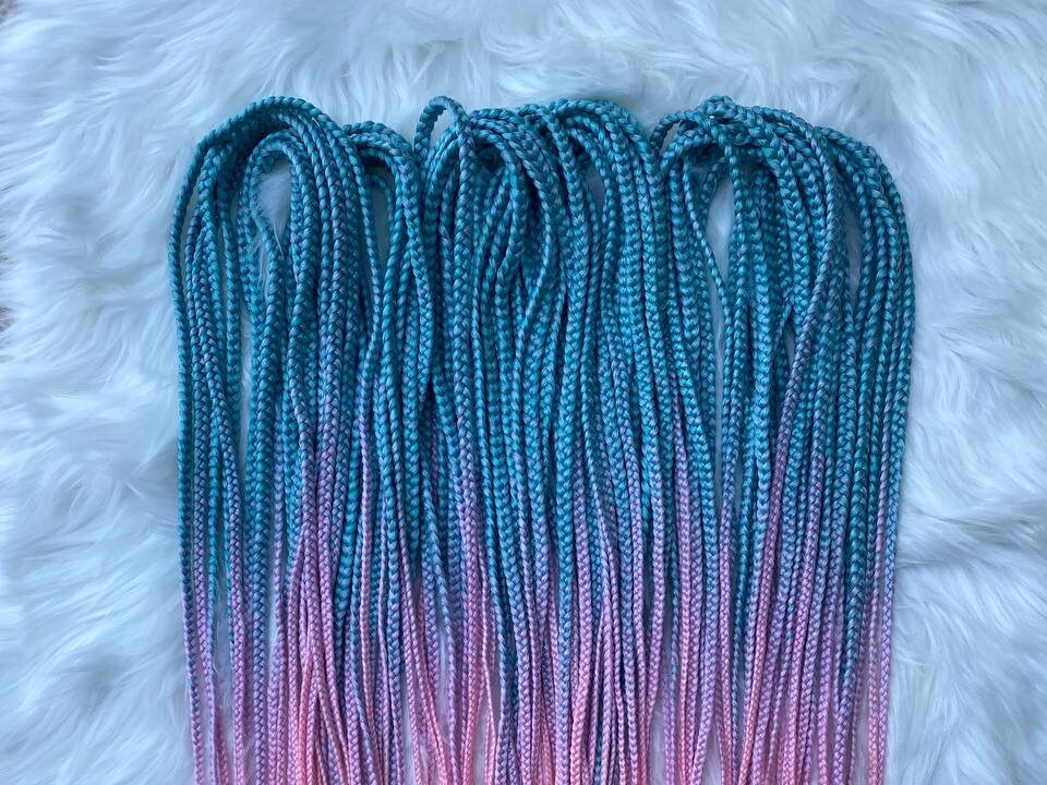 Synthetic Braids Unicorn Ombre