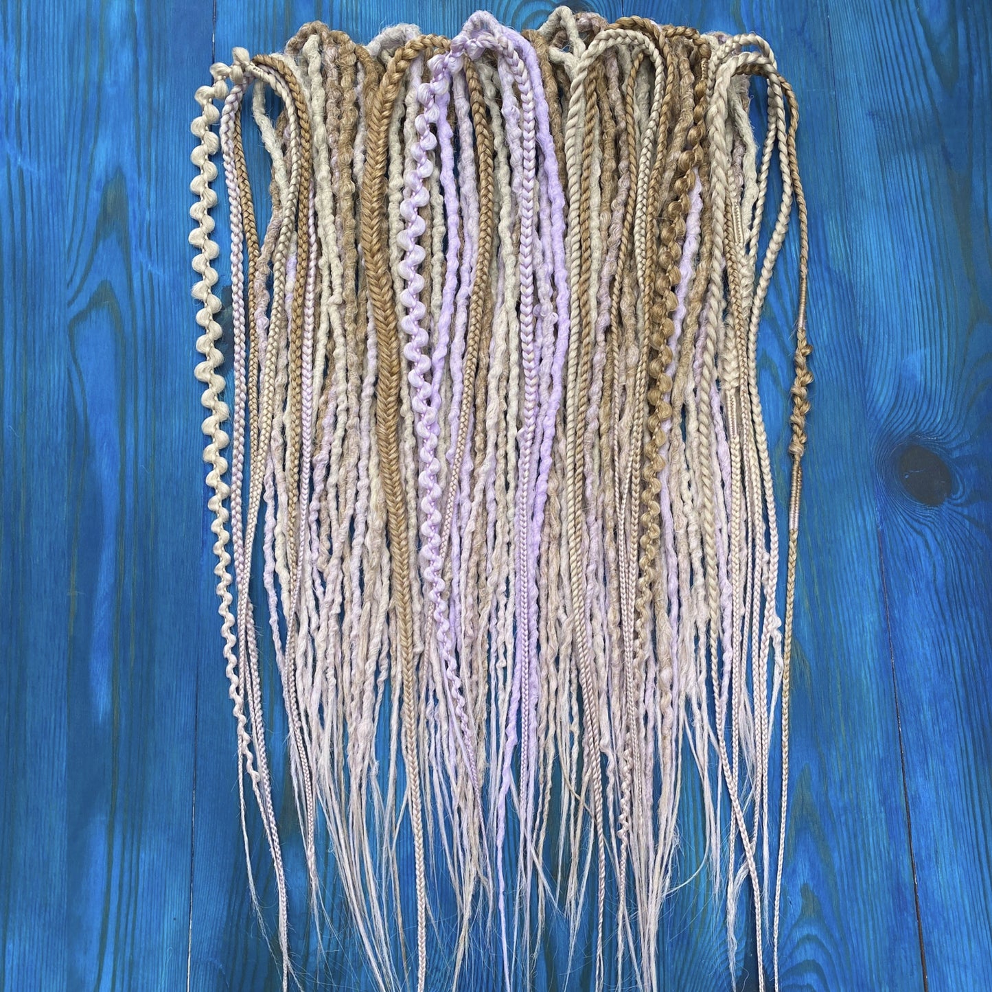 Blonde Ombre Synthetic Dreads with Lilac Shades