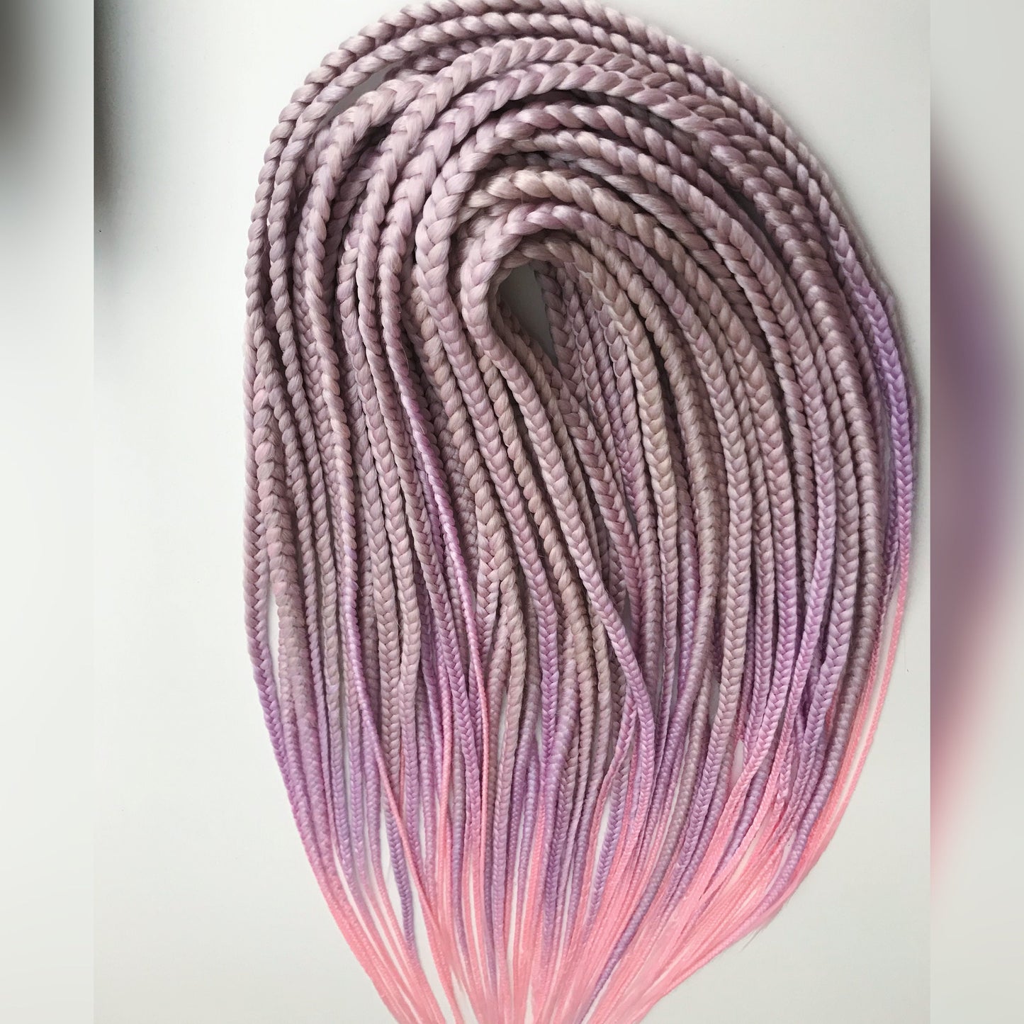 Blonde to Purple and Pink Ombre Braids