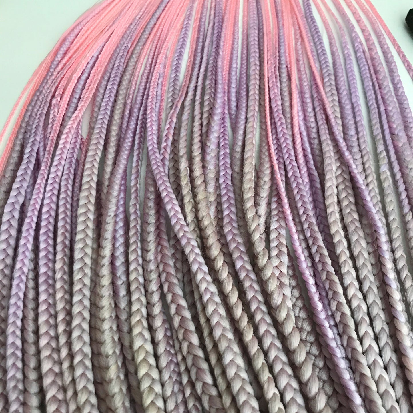 Blonde to Purple and Pink Ombre Braids