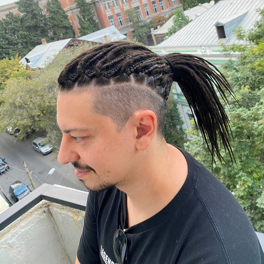 Men`s Short Black Undercut Dreadlocks