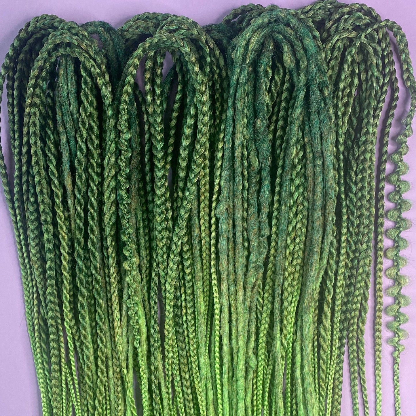 Emerald Green Synthetic Dreads and Braids