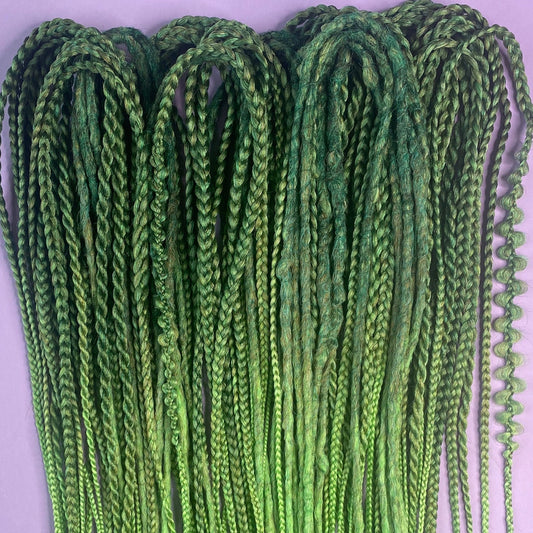 Emerald Green Synthetic Dreads and Braids