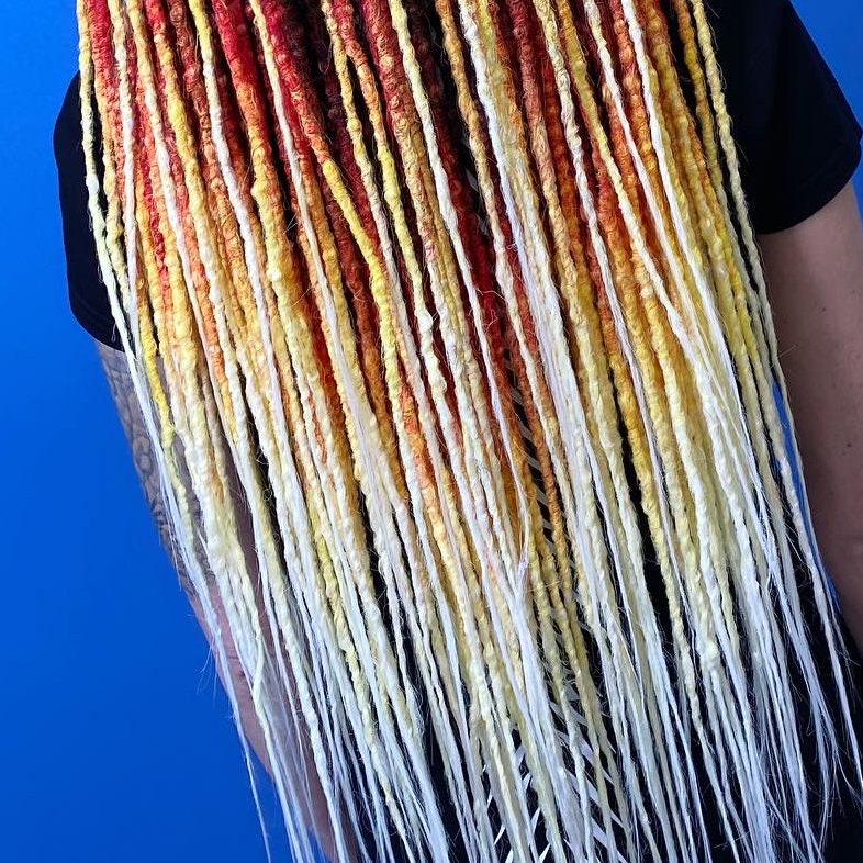 Synthetic Dreadlocks Red to Yellow Ombre