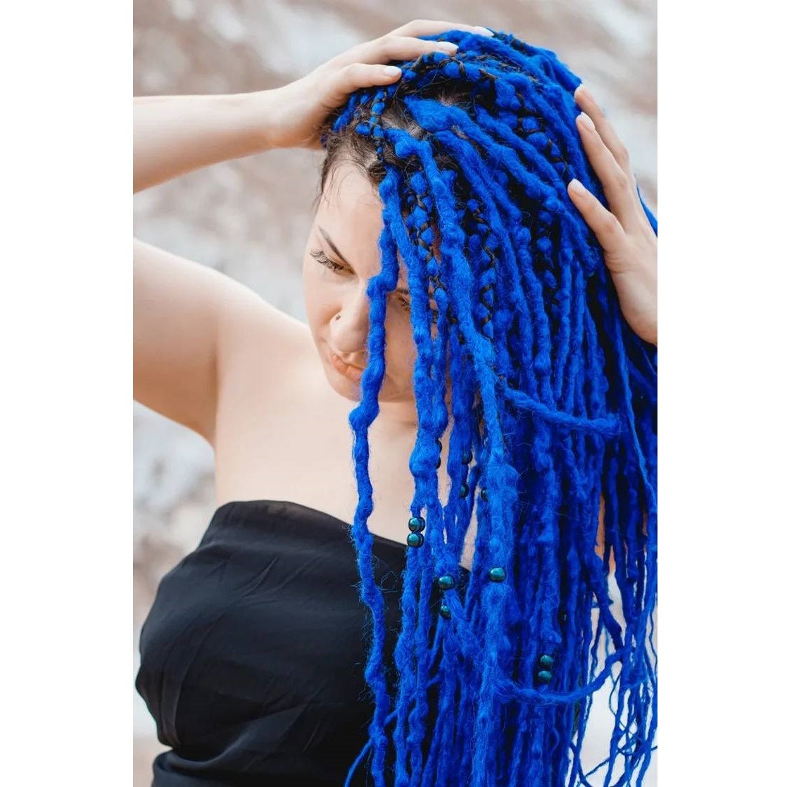 Bright Blue Sythetic dreadlocks