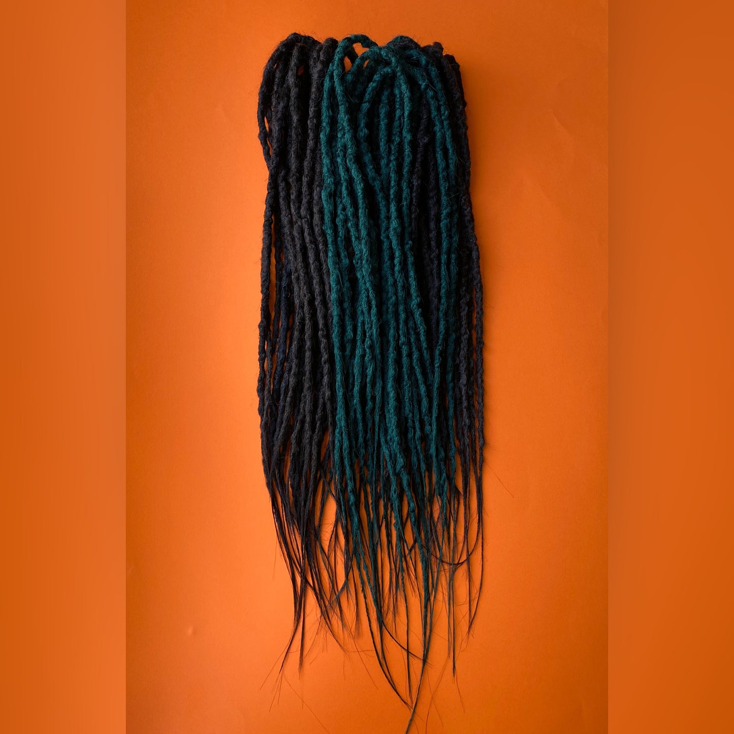 Deep Brown Synthetic Dreadlocks with Green Accents