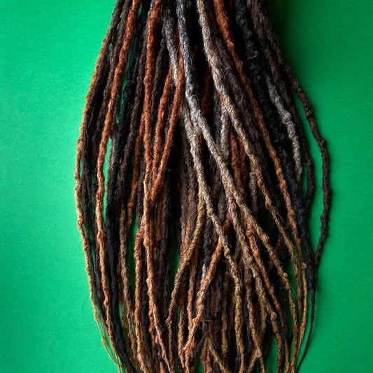 Brown and Ginger Crochet Synthetic Dreads