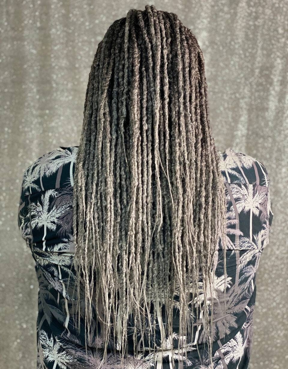 Men's Wolf Gray Synthetic Dreadlocks