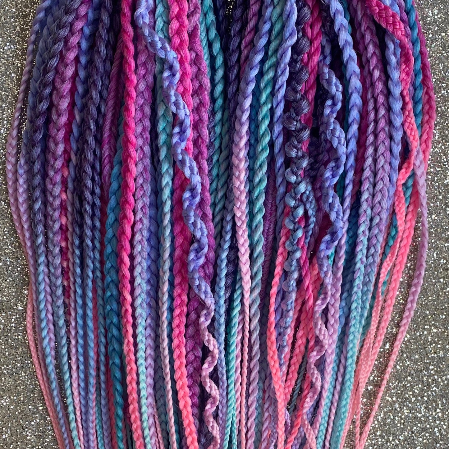 Bright Colorful Synthetic Braids