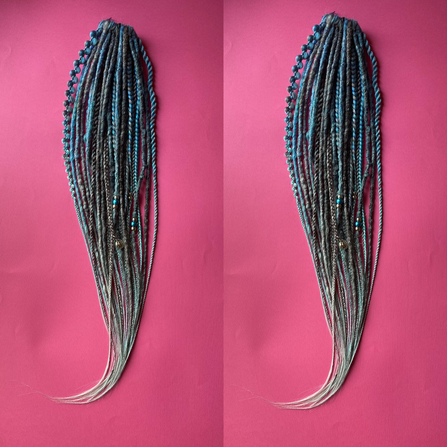 Blue and Gray Synthetic Dreadlocks