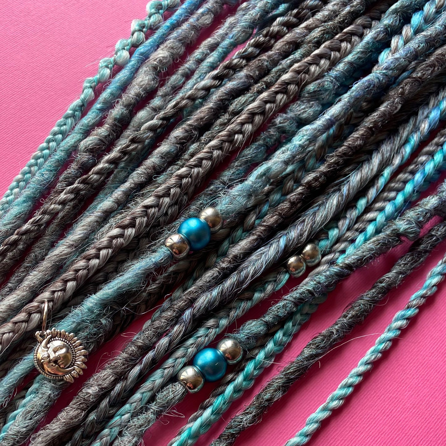 Blue and Gray Synthetic Dreadlocks