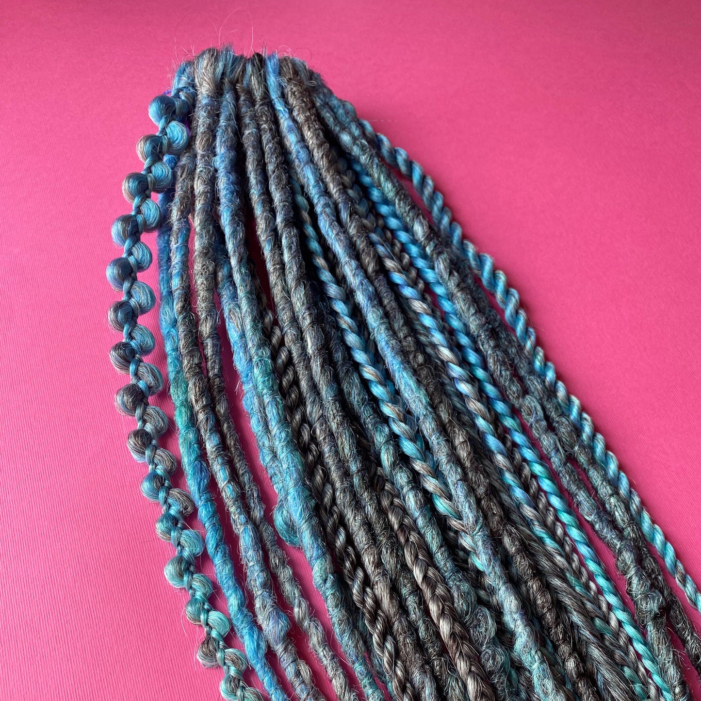 Blue and Gray Synthetic Dreadlocks