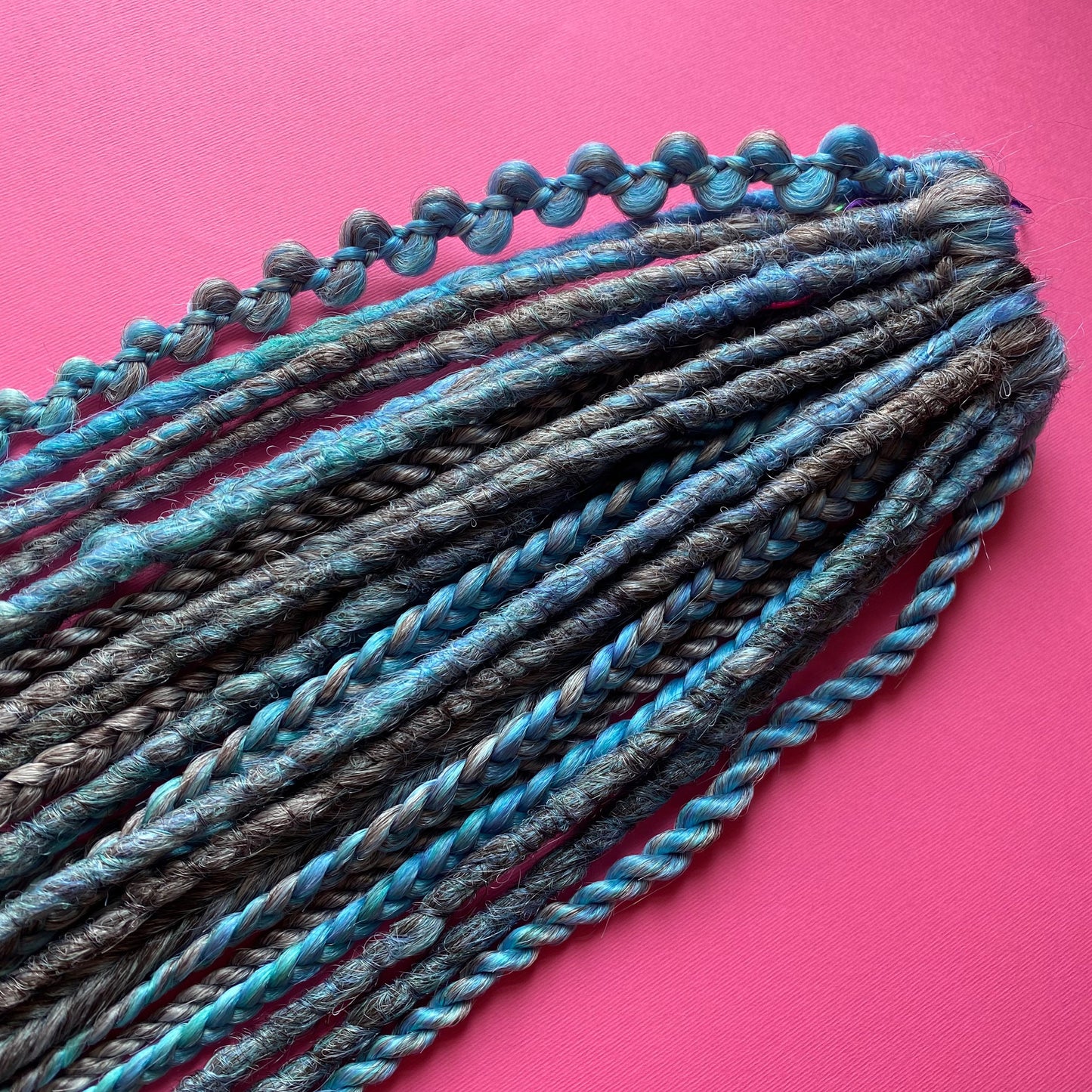 Blue and Gray Synthetic Dreadlocks