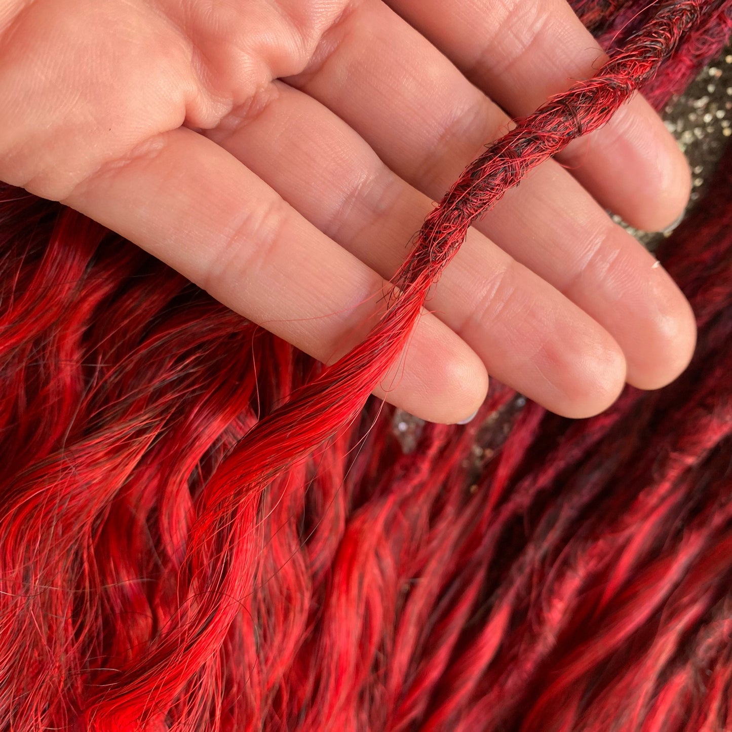 Bright Red Curly Dreadlocks 30 in