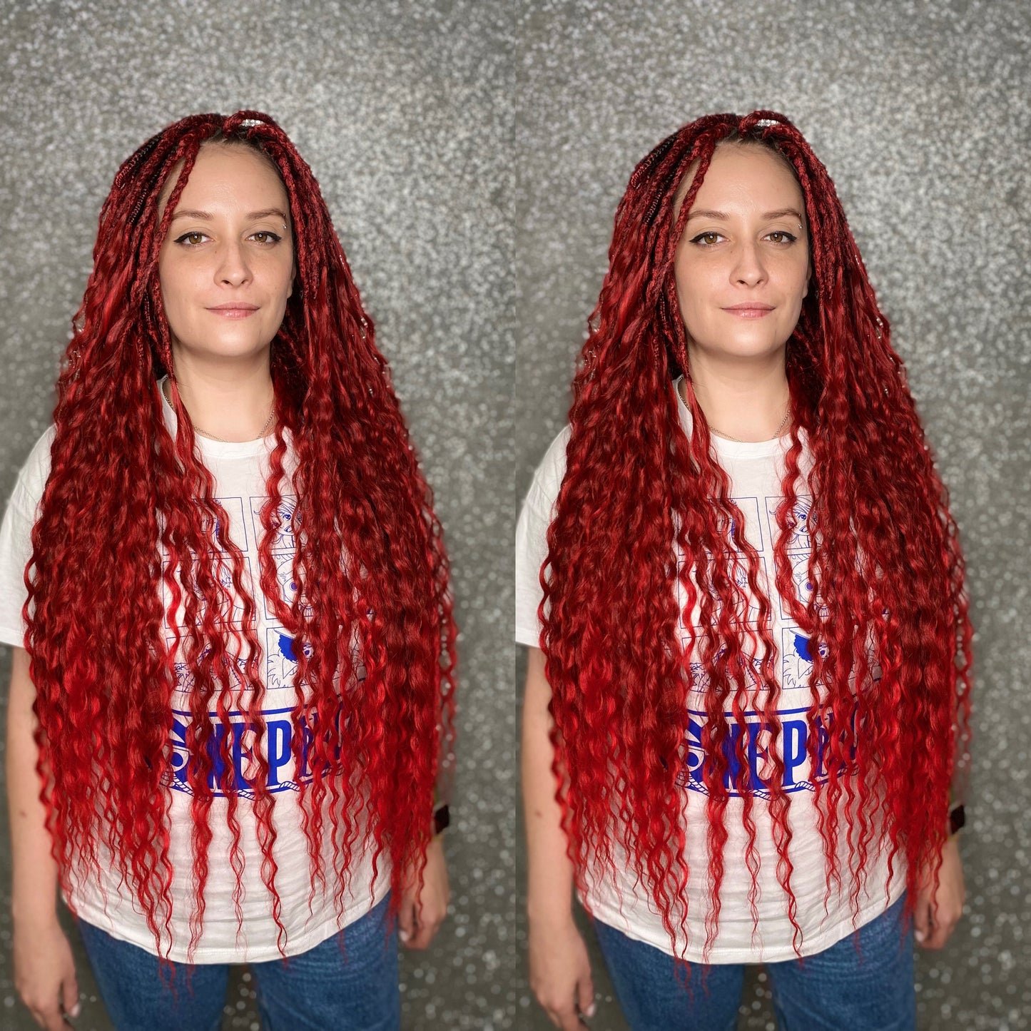 Bright Red Curly Dreadlocks 30 in