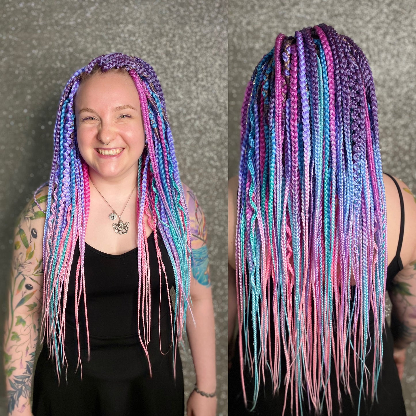 Bright Colorful Synthetic Braids