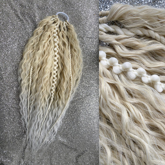 Synthetic Blonde Wavy Ponytail on elastic band