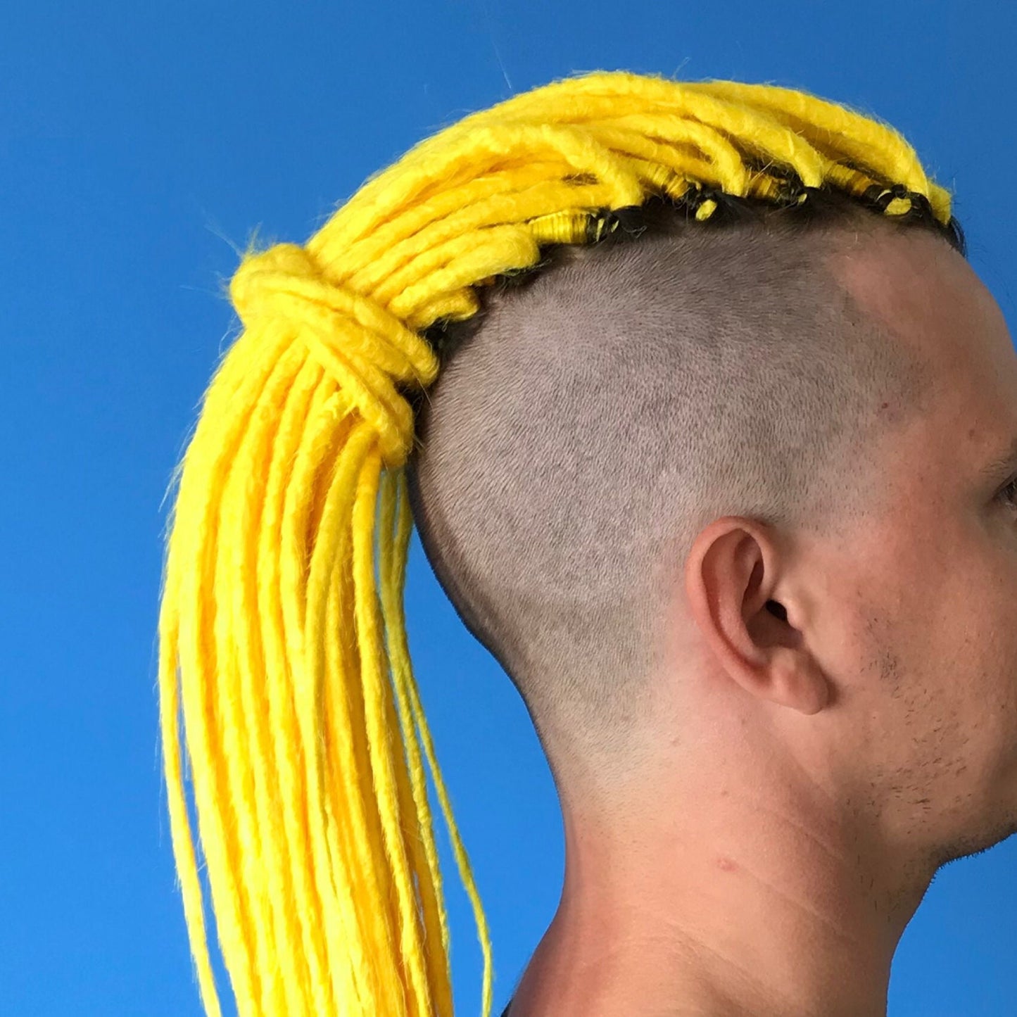 Men's Bright Yellow Synthetic Dreadlocks