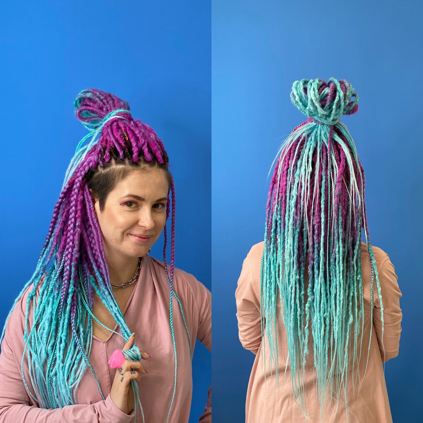 Bright Purple to Blue Ombre Dreadlocks