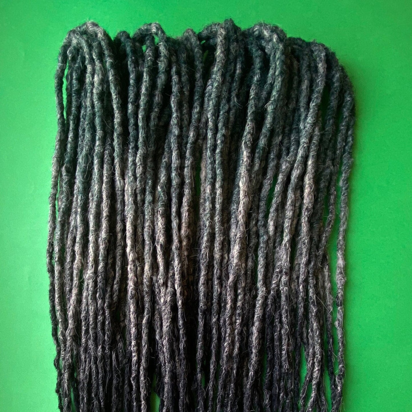 Forest Green and Gray Synthetic Dreadlocks