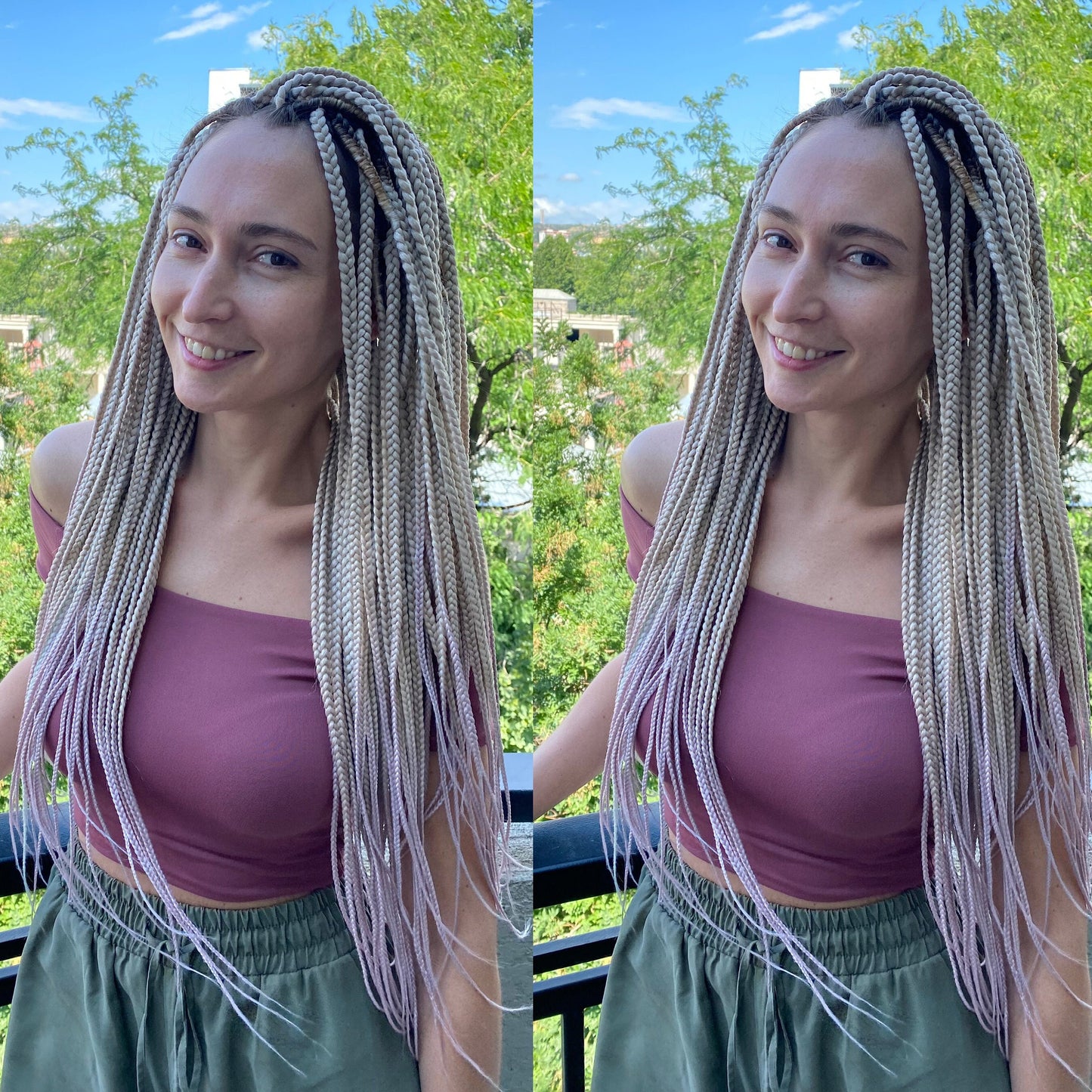 Blonde to Lilac Ombre Braids