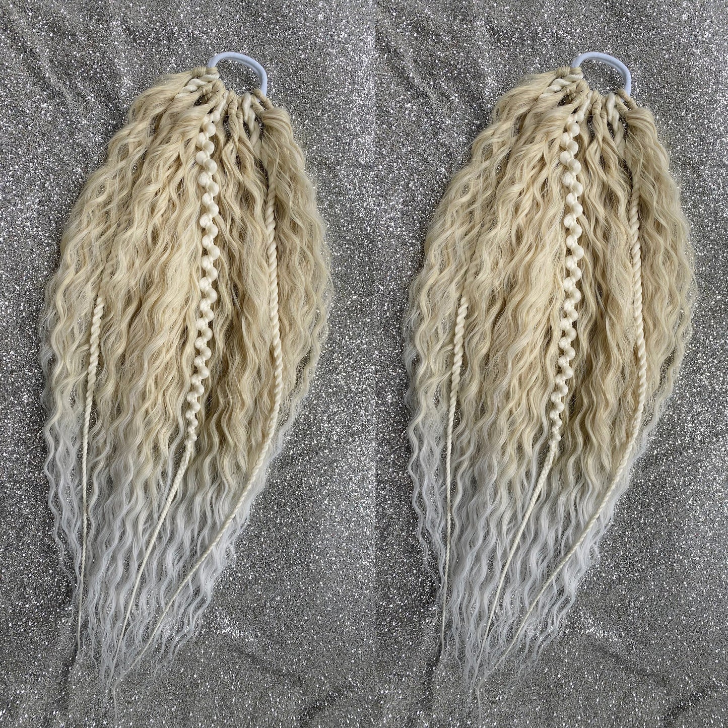 Synthetic Blonde Wavy Ponytail on elastic band