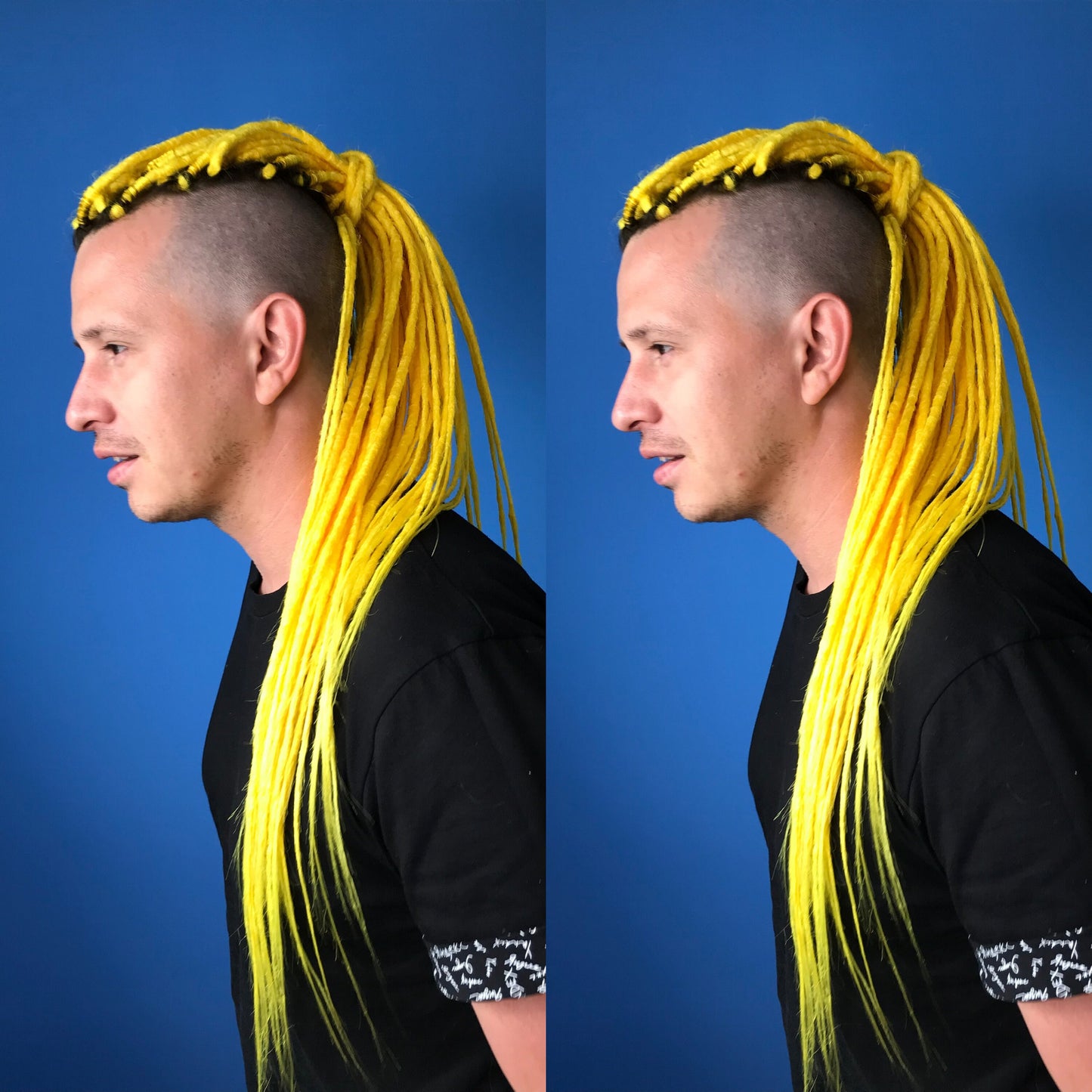 Men's Bright Yellow Synthetic Dreadlocks