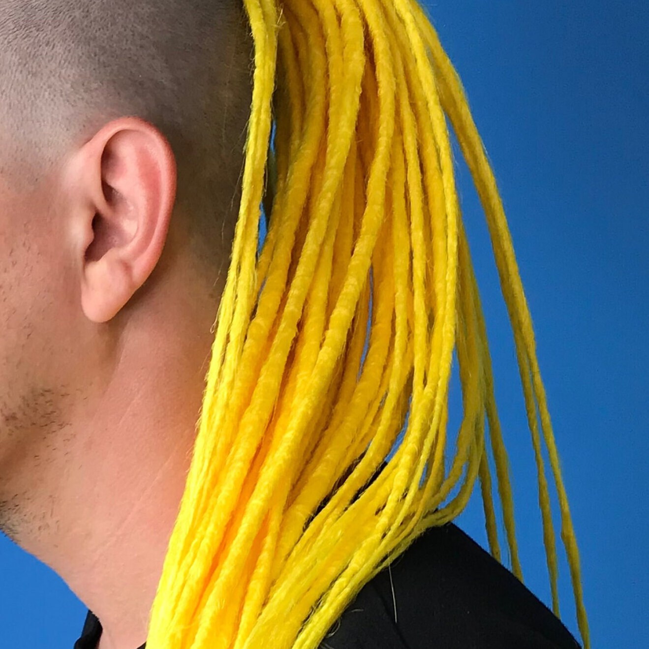 Men's Bright Yellow Synthetic Dreadlocks