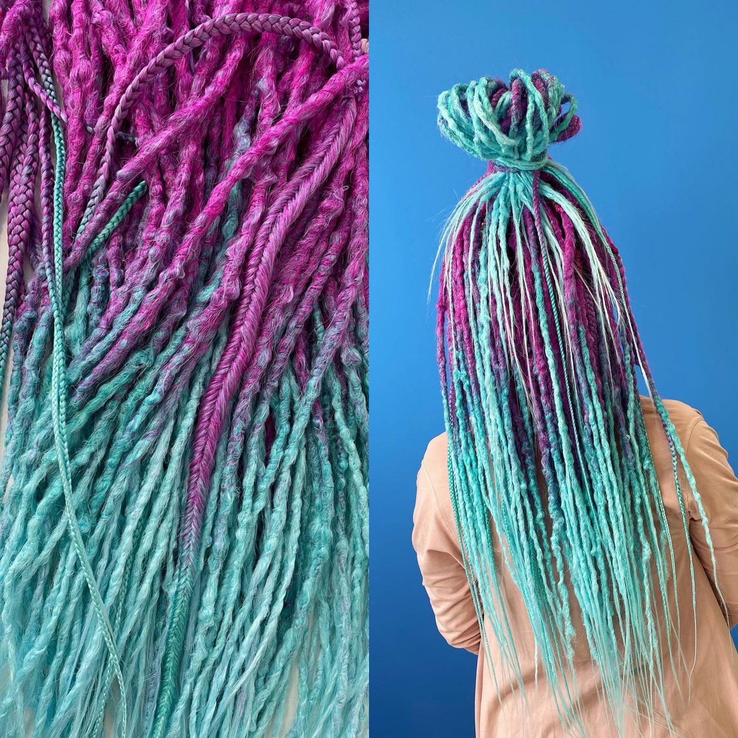 Bright Purple to Blue Ombre Dreadlocks