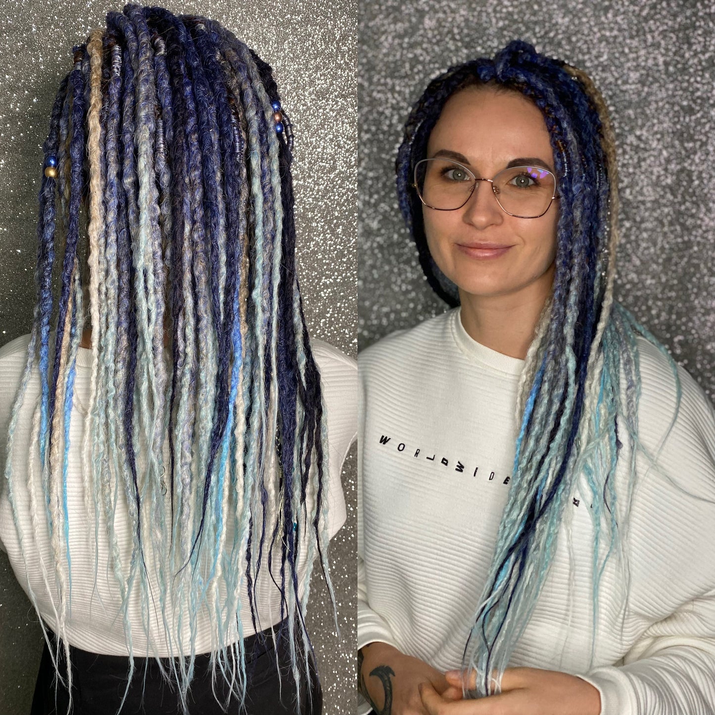 Blue Shades Mix Synthetic Dreadlocks