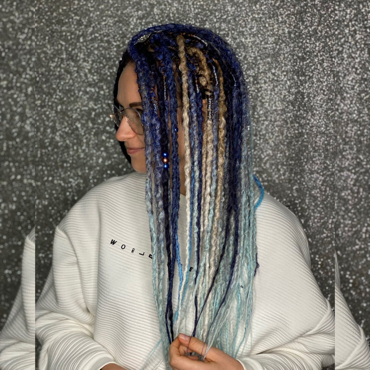 Blue Shades Mix Synthetic Dreadlocks